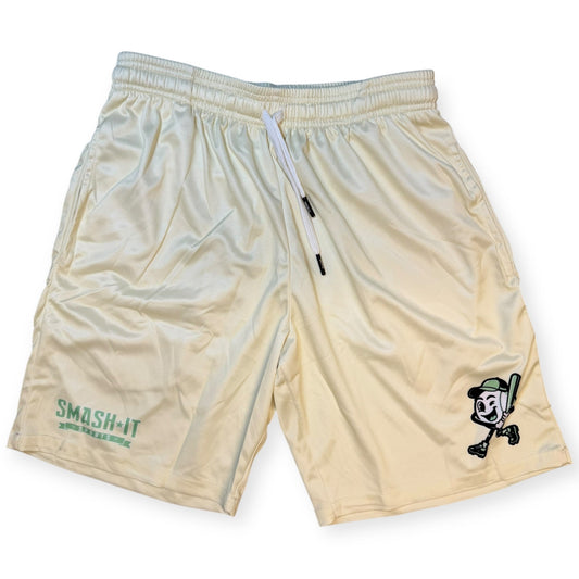 Smash It Sports Mesh Shorts - Smashie Cream/Mint/White