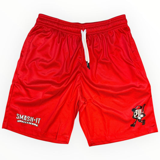 Smash It Sports Mesh Shorts - Smashie Red/White/Black