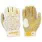 Spiderz HYBRID Batting Gloves - White/Vegas Gold