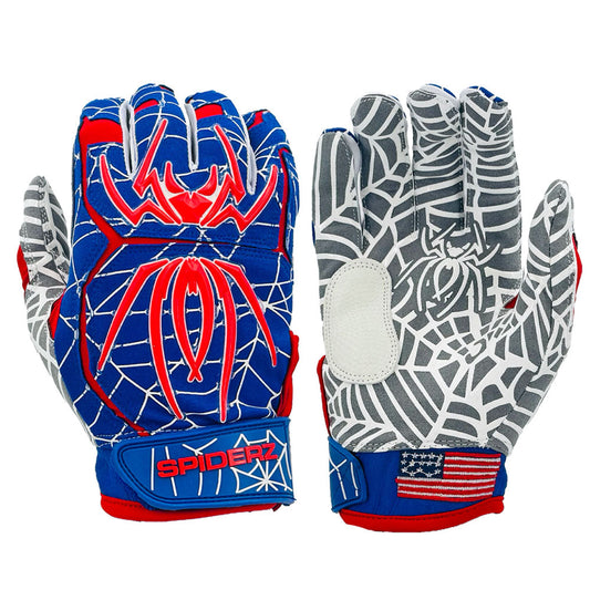 Spiderz HYBRID Batting Gloves - Royal/Red/White