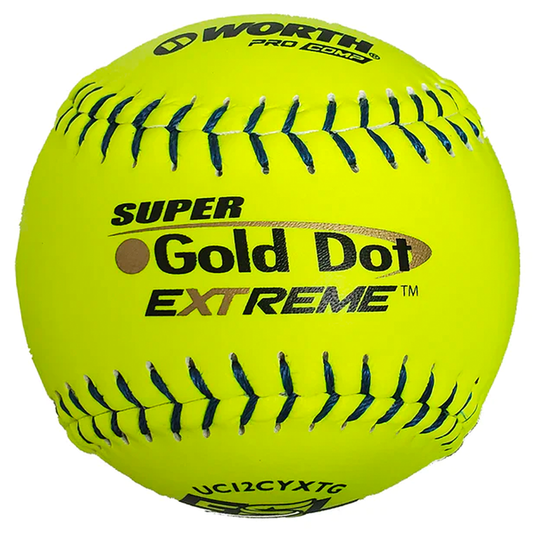 Worth Gold Dot Extreme Classic M 40/325 GSL 12" Slowpitch Softballs - UC12CYXTG