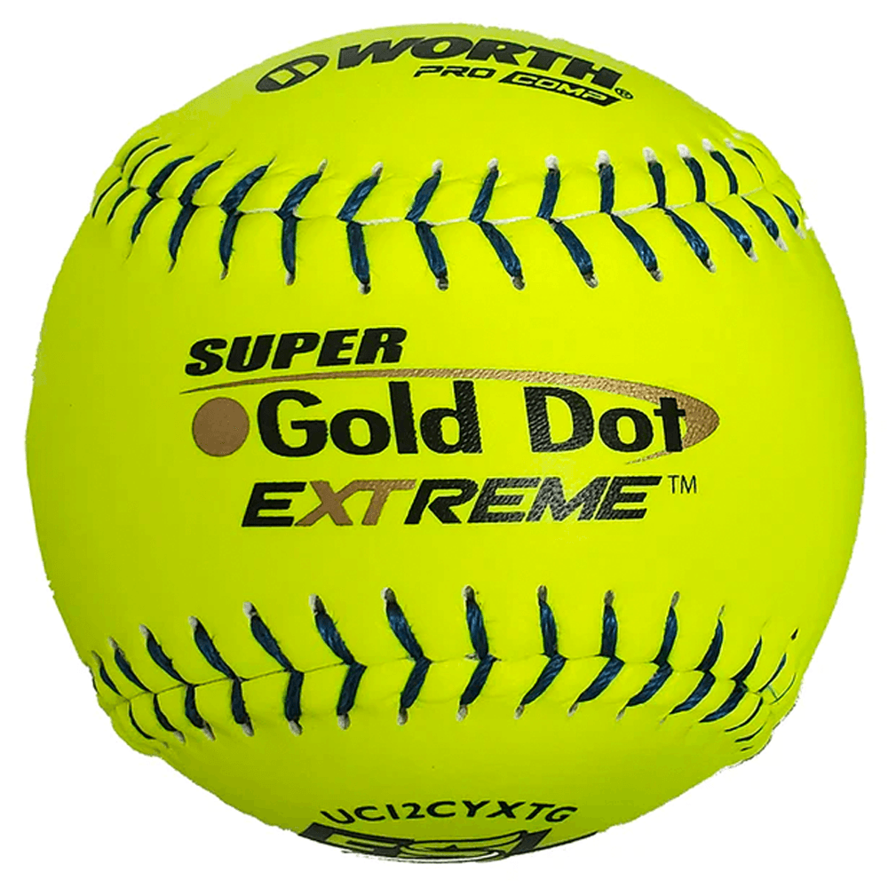 Worth Gold Dot Extreme Classic M 40/325 GSL 12" Slowpitch Softballs - UC12CYXTG - Smash It Sports