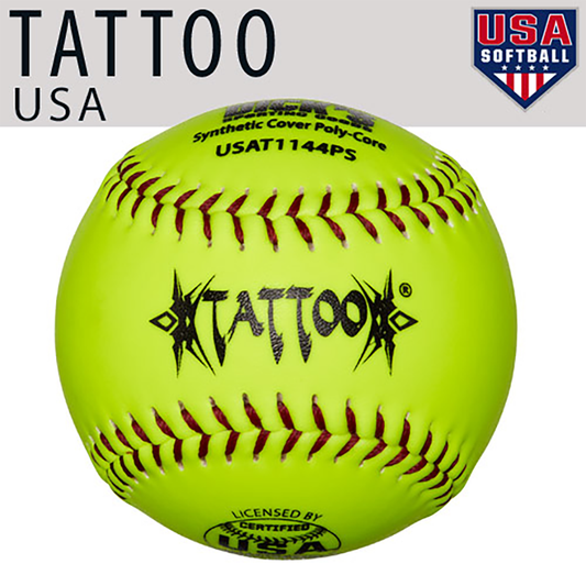 AD Starr Tattoo 44/375 ASA/USA 11" Synthetic Slowpitch Softballs - USAT1144PS