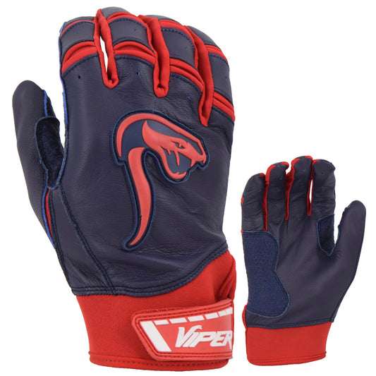 Viper Grindstone Short Cuff Batting Glove - Navy/Red