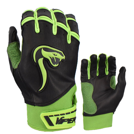 Viper Grindstone Short Cuff Batting Glove - Black/Neon Green