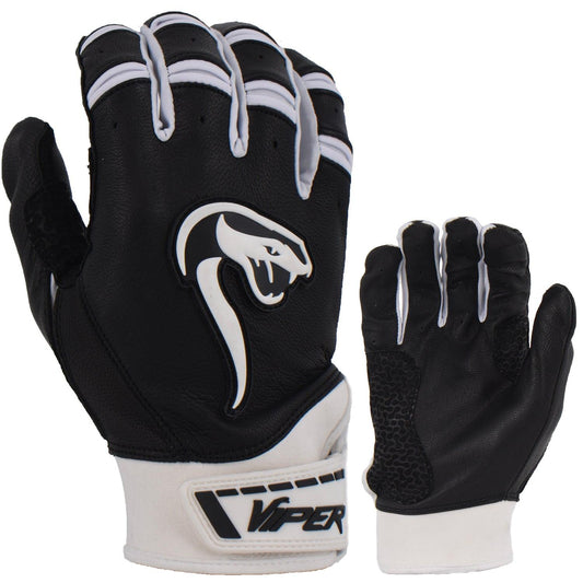 Viper Grindstone Short Cuff Batting Glove - Black/White - Smash It Sports