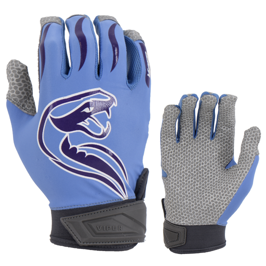 Viper Lite Premium Batting Gloves Leather Palm - Team Edition - Carolina/White/Purple