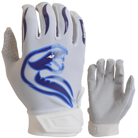 Viper Lite Premium Batting Gloves Leather Palm - Team Edition - White/Carolina/Purple