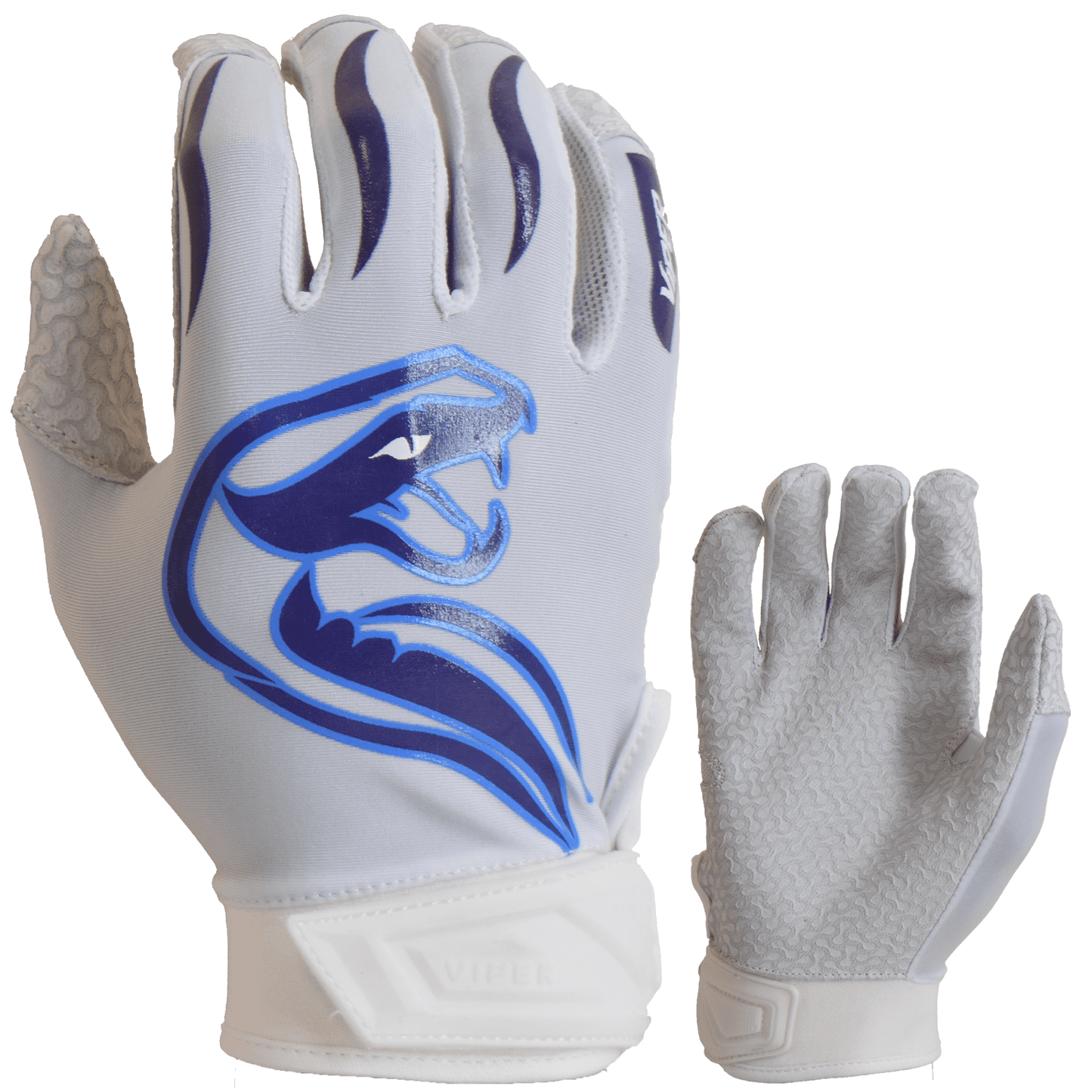 Viper Lite Premium Batting Gloves Leather Palm - Team Edition - White/Carolina/Purple
