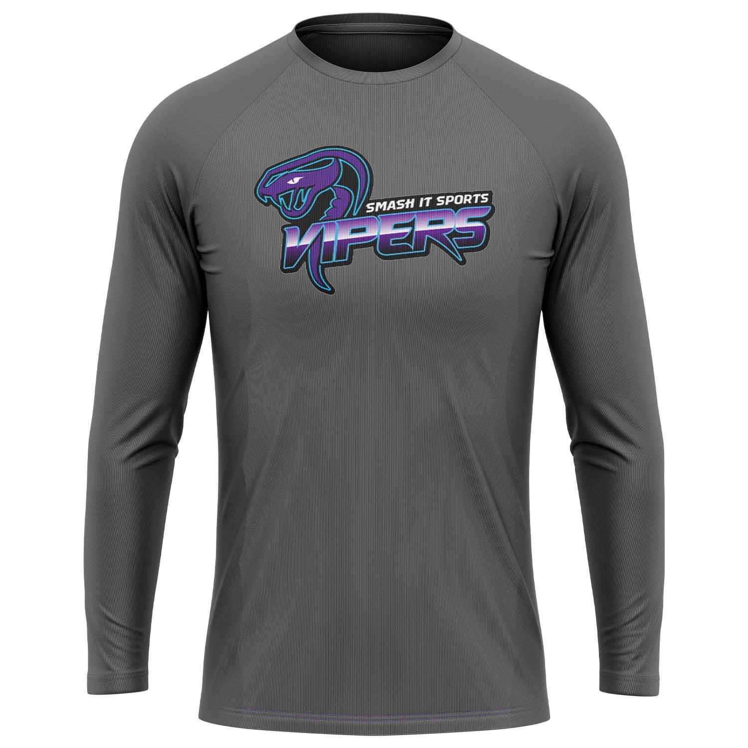 Vipers EVO-Tech Long Sleeve Shirt - Charcoal - Smash It Sports