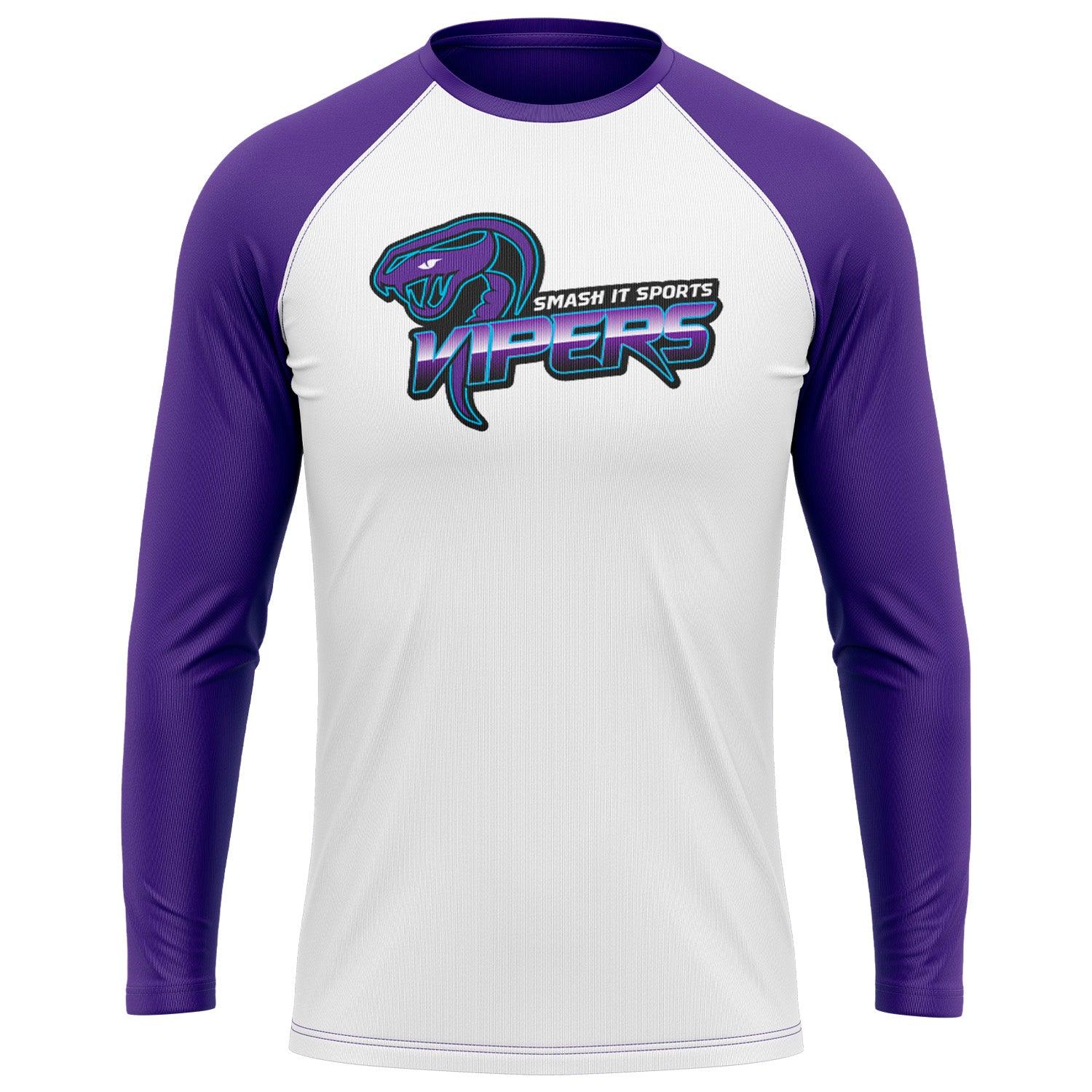 Vipers EVO-Tech Long Sleeve Shirt - Purple/White - Smash It Sports