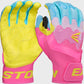 Easton Walk-Off Ethos Drip Baseball Batting Gloves - Columbia Blue/Pink – Product View | Smash It Sports | leather