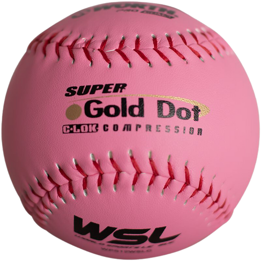 Worth Pink Super Gold Dot Composite 44/400 WSL 12" Slowpitch Softballs - WPS12WSLC