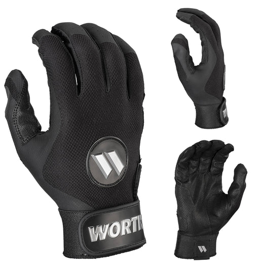 Worth Pro Series Slowpitch Batting Gloves - Black