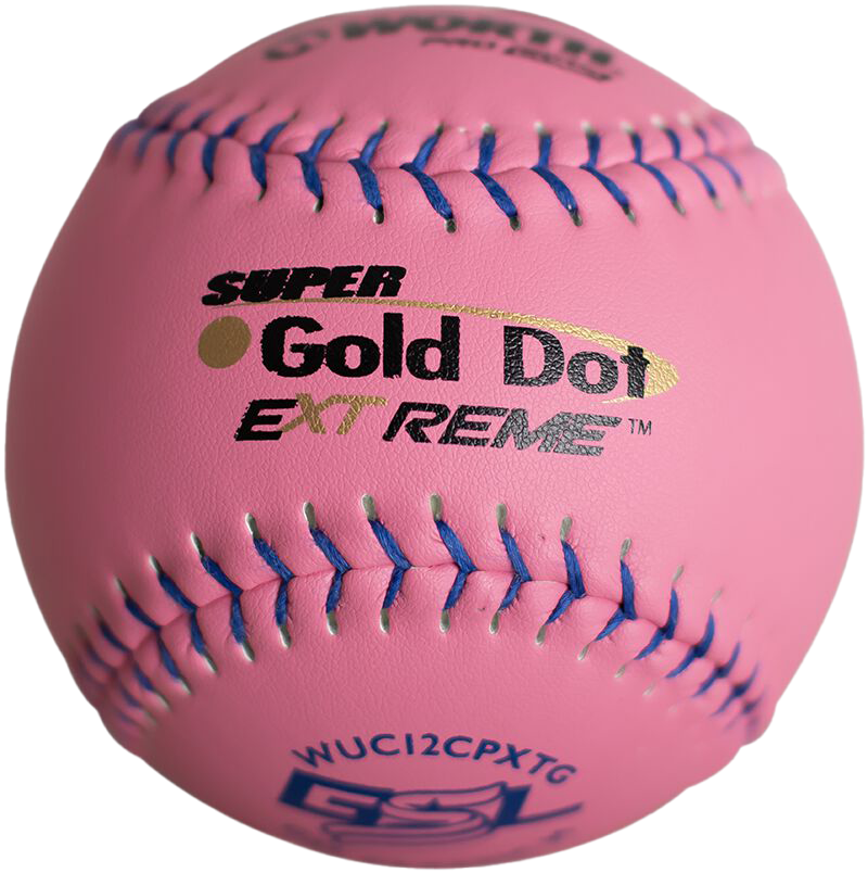 Worth Pink Super Gold Dot Extreme Composite 40/325 GSL 12" Slowpitch Softballs - WUC12CPXTG