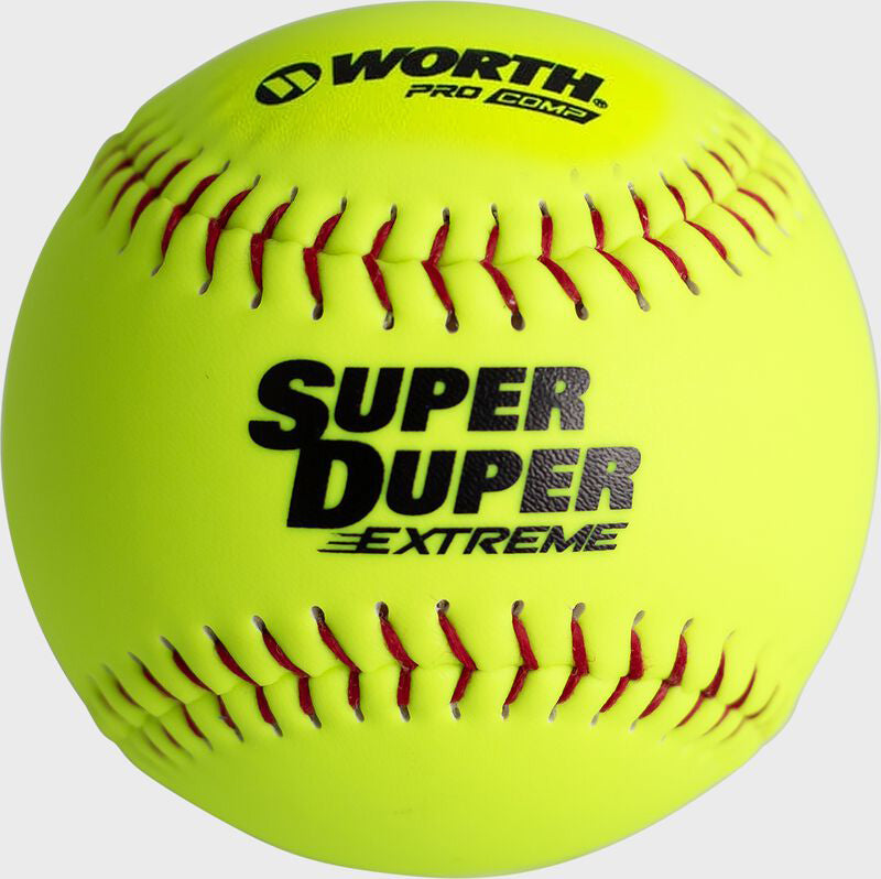 Worth Super Duper Extreme Red Stitch Pro Comp 44/375 12" Slowpitch Softballs