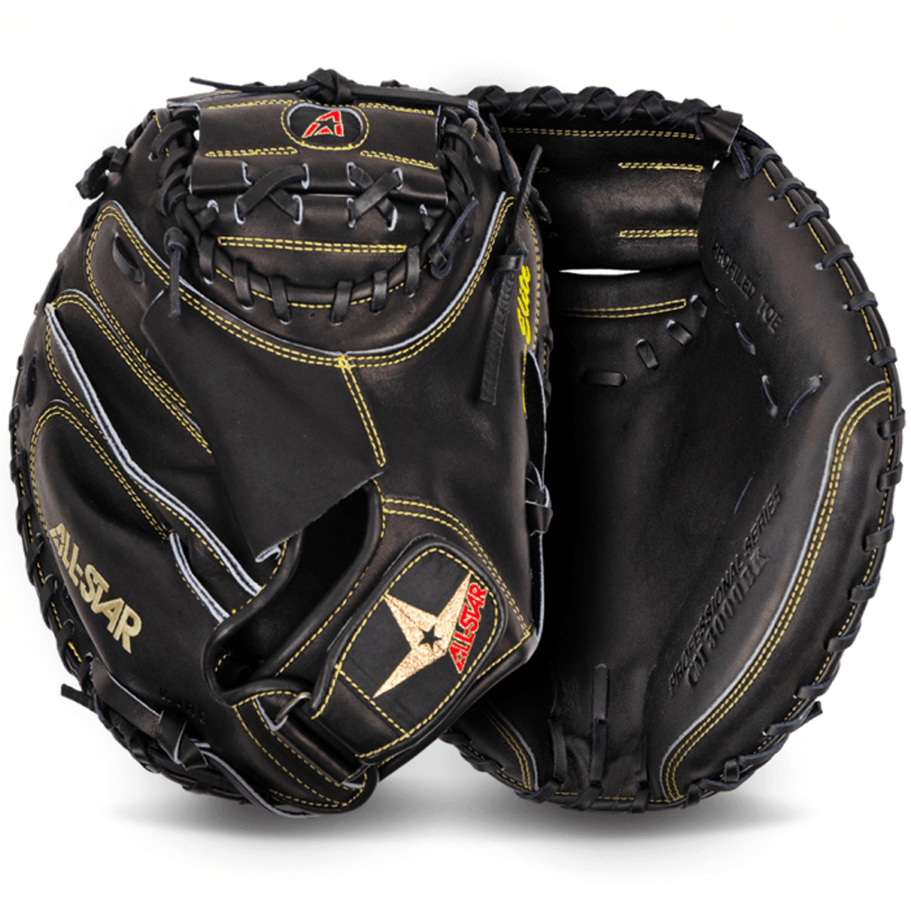 All-Star Pro Elite 33.5" Solid Black Catchers Mitt/Glove - CM3000SBK-1 - Smash It Sports