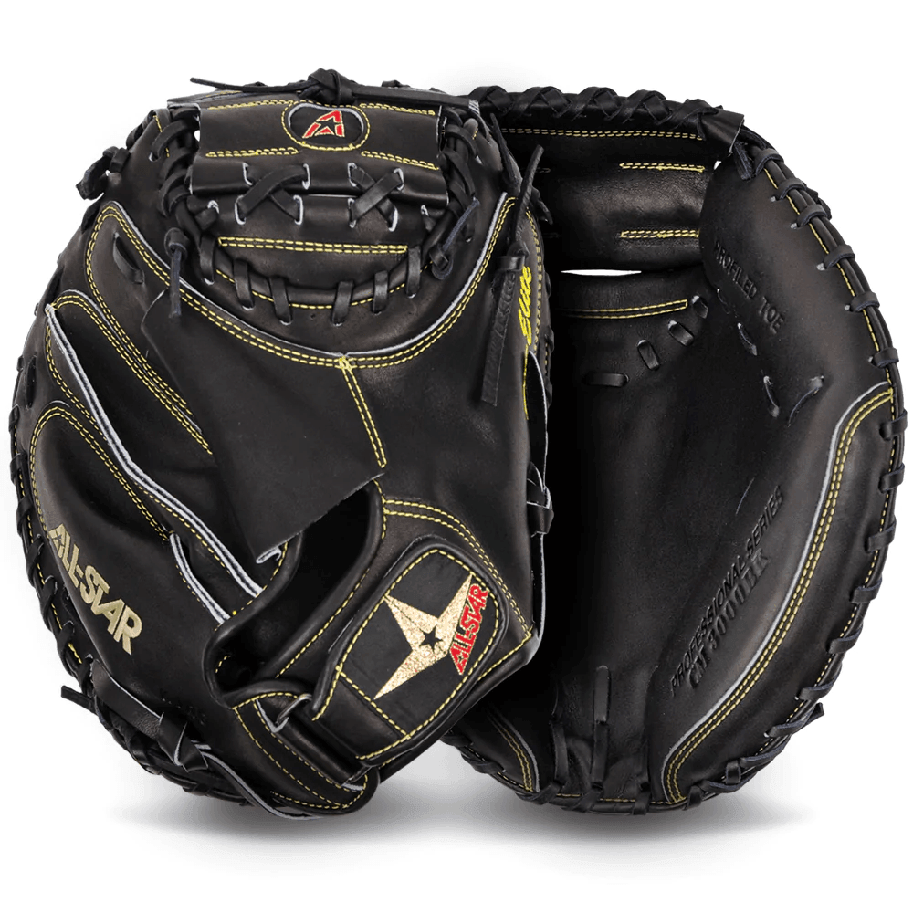 All-Star Pro Elite 35" Solid Black Catchers Mitt/Glove - CM3000BK - Smash It Sports