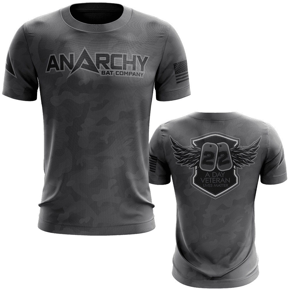 Anarchy Bat Company Short Sleeve Shirt - 22 A Day Veterans Lives Matter – Specs Overview | Smash It Sports