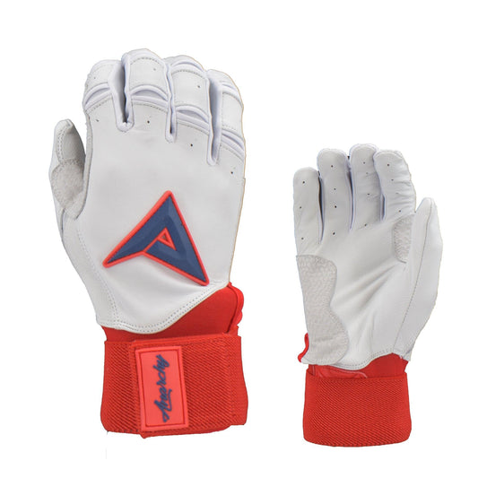 Anarchy Grindstone Long Cuff Batting Glove - Whiteout - Red/Navy - Smash It Sports