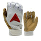 Anarchy Grindstone Short Cuff Batting Glove - White/Tan/Red – Product View | Smash It Sports | leather, pro