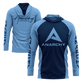 Anarchy Hooded Long Sleeve Tee - Carolina/Navy - Smash It Sports
