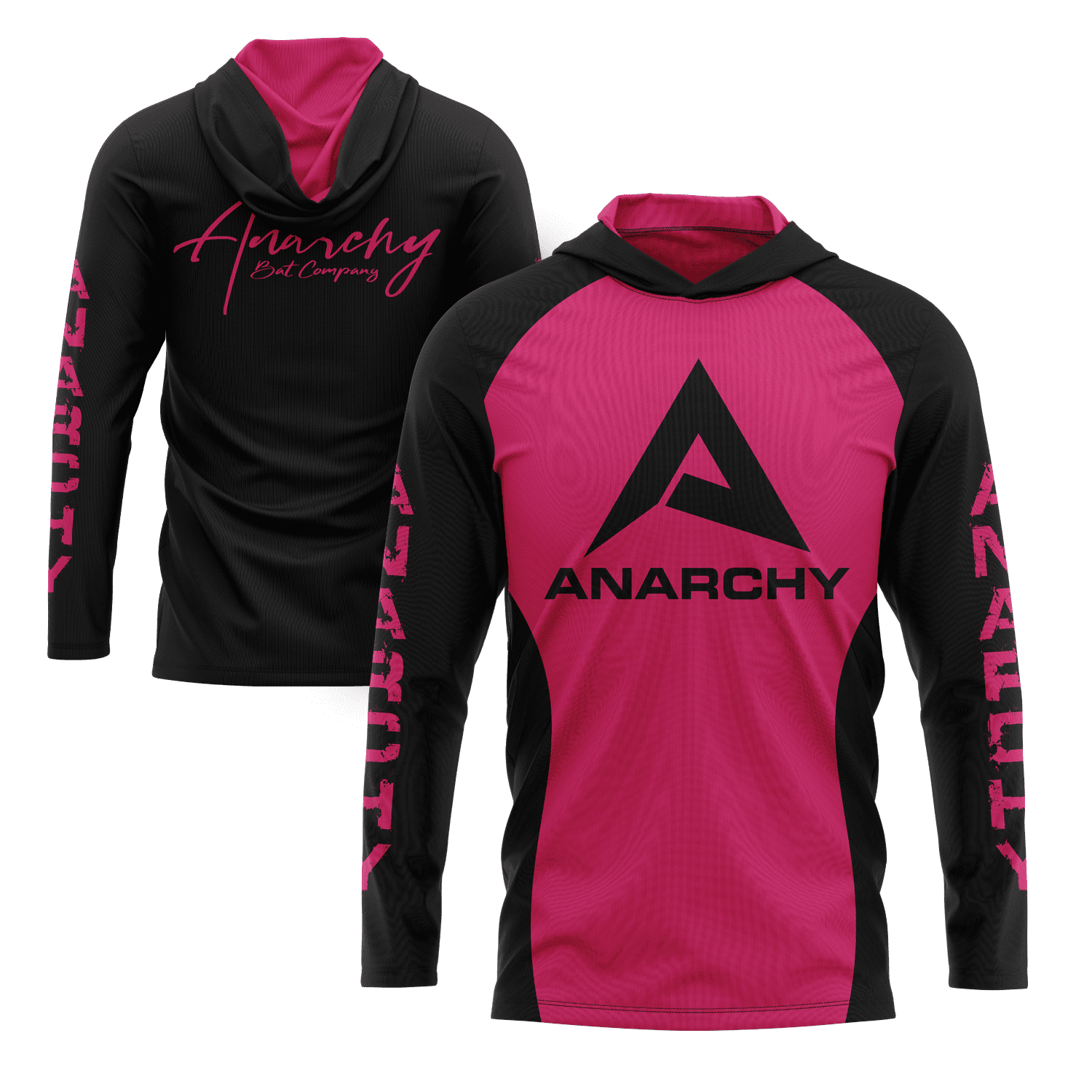 Anarchy Hooded Long Sleeve Tee - Hot Pink/Black – Specs Overview | Smash It Sports