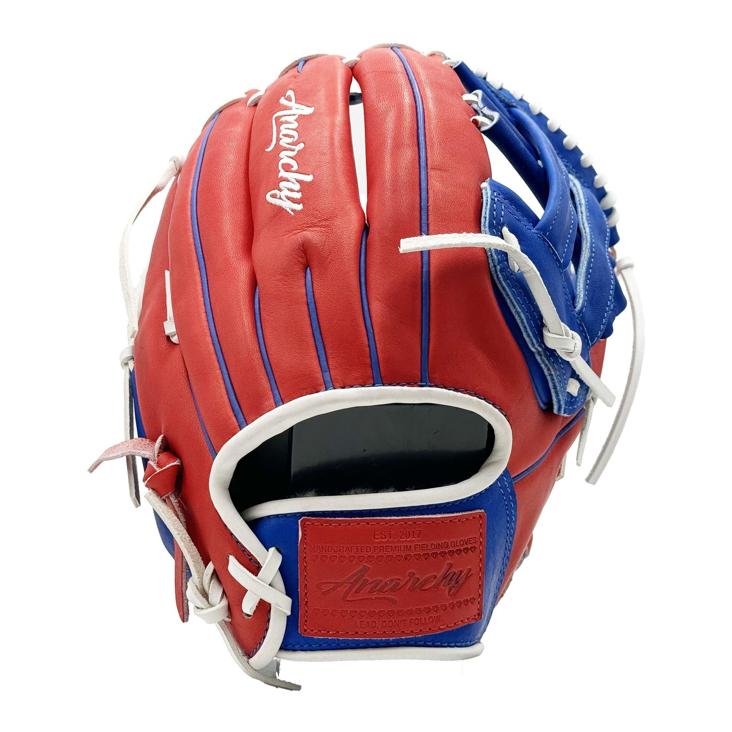 Anarchy Kip Leather Premium Softball Fielding Glove - AFG002 (Red/Royal) - Smash It Sports