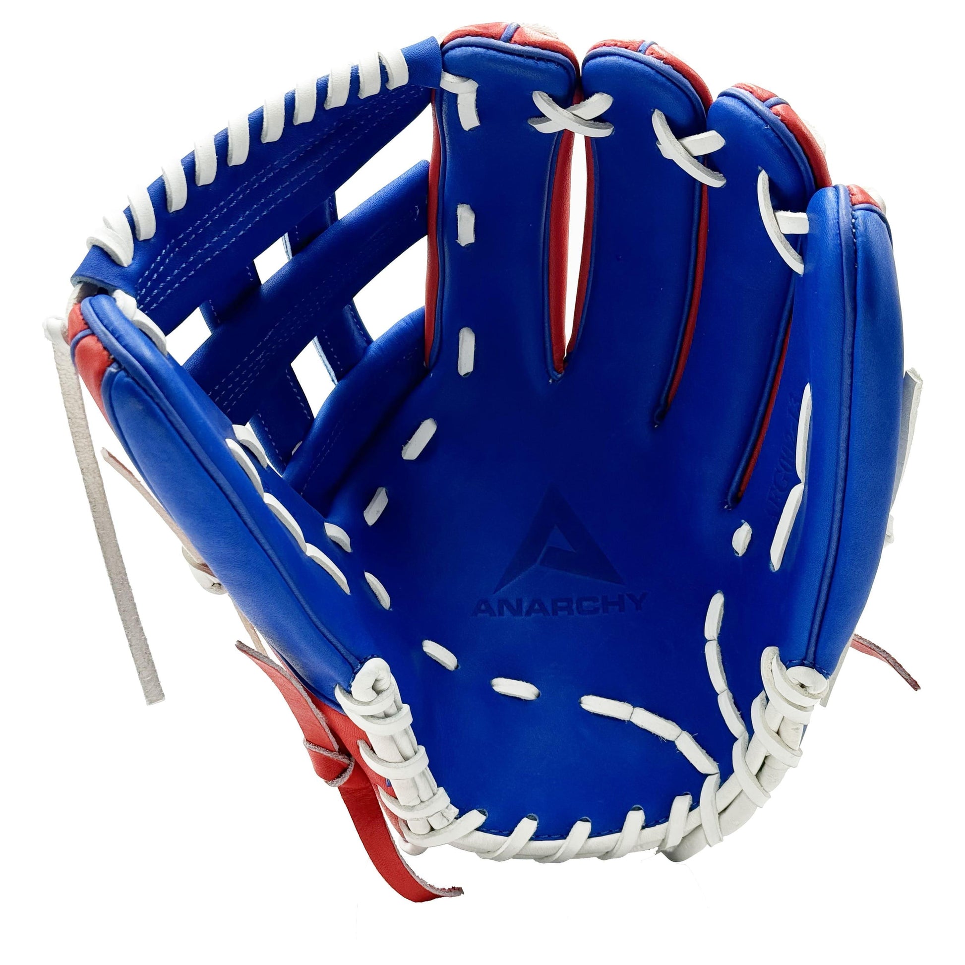 Anarchy Kip Leather Premium Softball Fielding Glove - AFG002 (Red/Royal) - Smash It Sports
