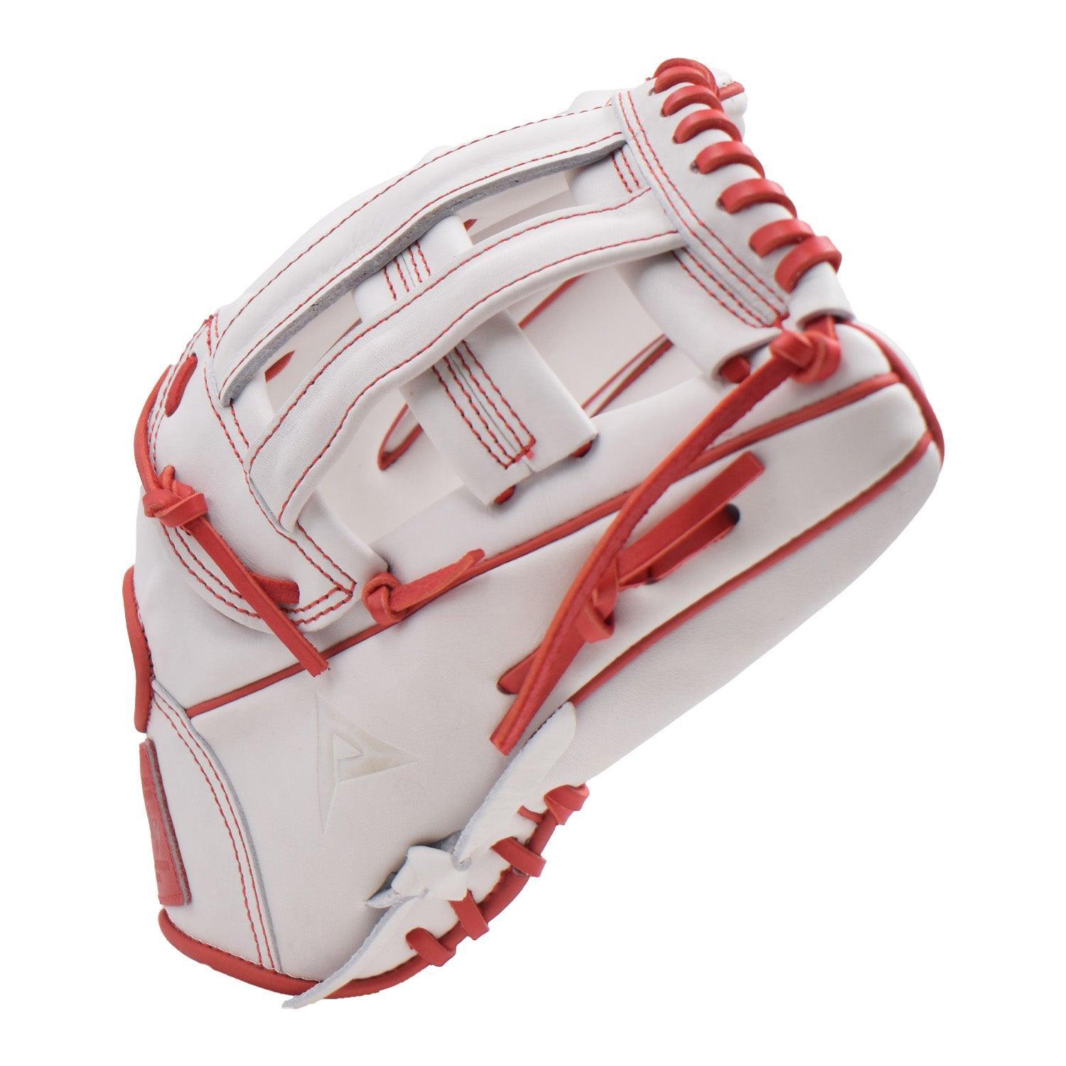 Anarchy Kip Leather Premium Softball Fielding Glove - AFG003 (White/Red) - Smash It Sports