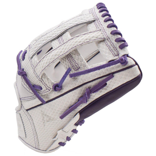 Anarchy Kip Leather Premium Softball Fielding Glove - AFG008 (White/Purple) - Smash It Sports