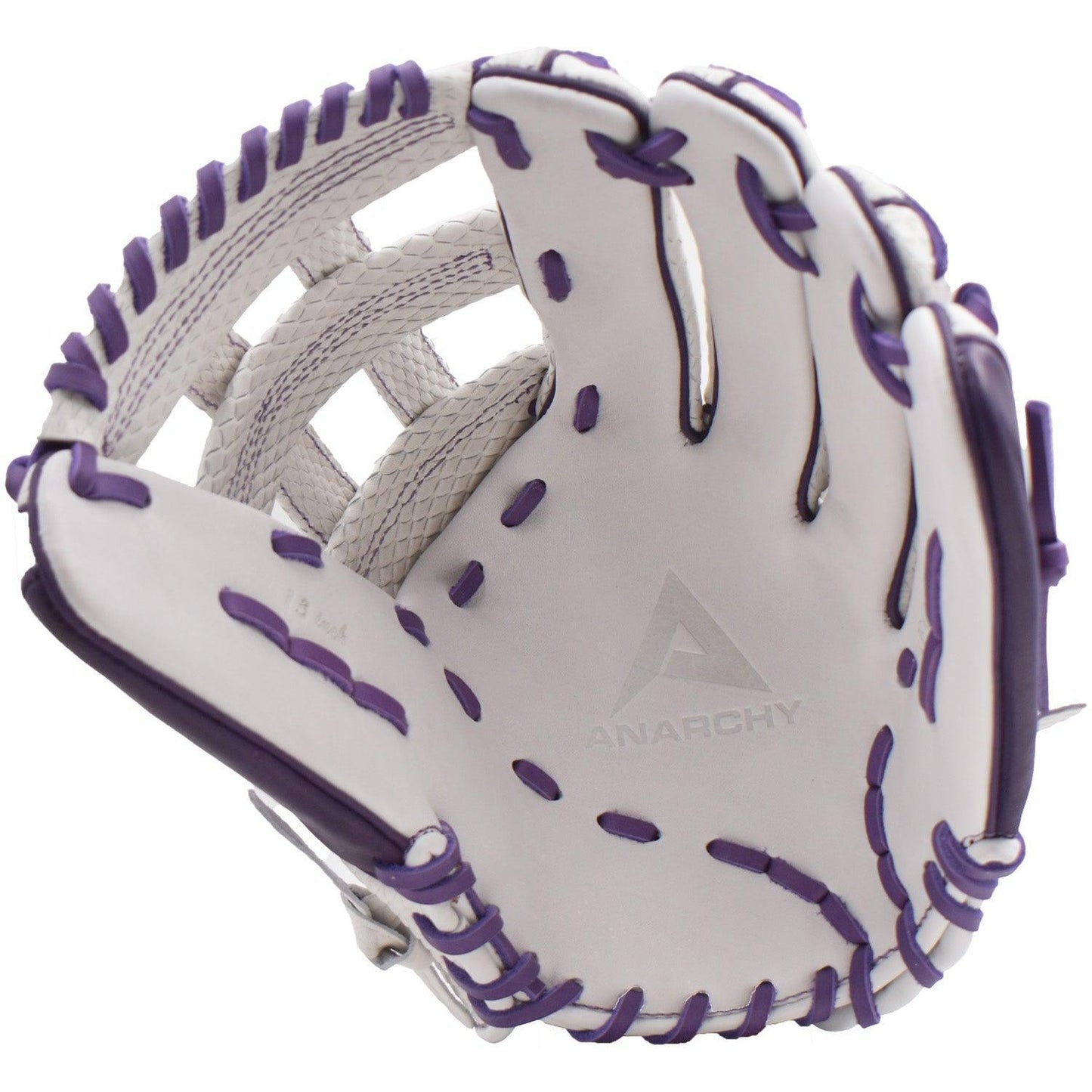 Anarchy Kip Leather Premium Softball Fielding Glove - AFG008 (White/Purple) - Smash It Sports