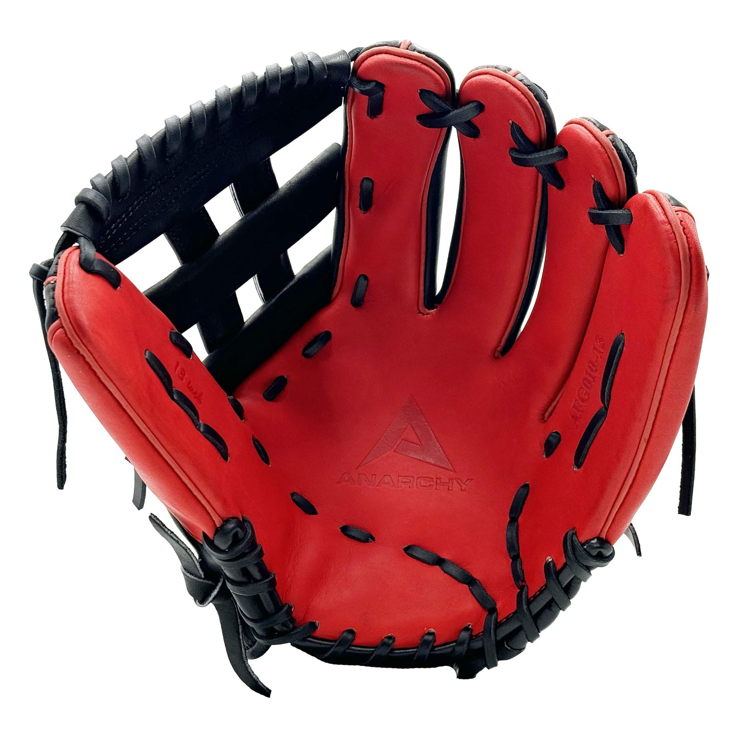 Anarchy Kip Leather Premium Softball Fielding Glove - AFG010 (Black/Red) - Smash It Sports