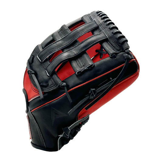 Anarchy Kip Leather Premium Softball Fielding Glove - AFG010 (Black/Red) - Smash It Sports