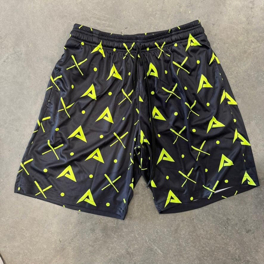 Anarchy Mesh Shorts - Black/Volt - Smash It Sports