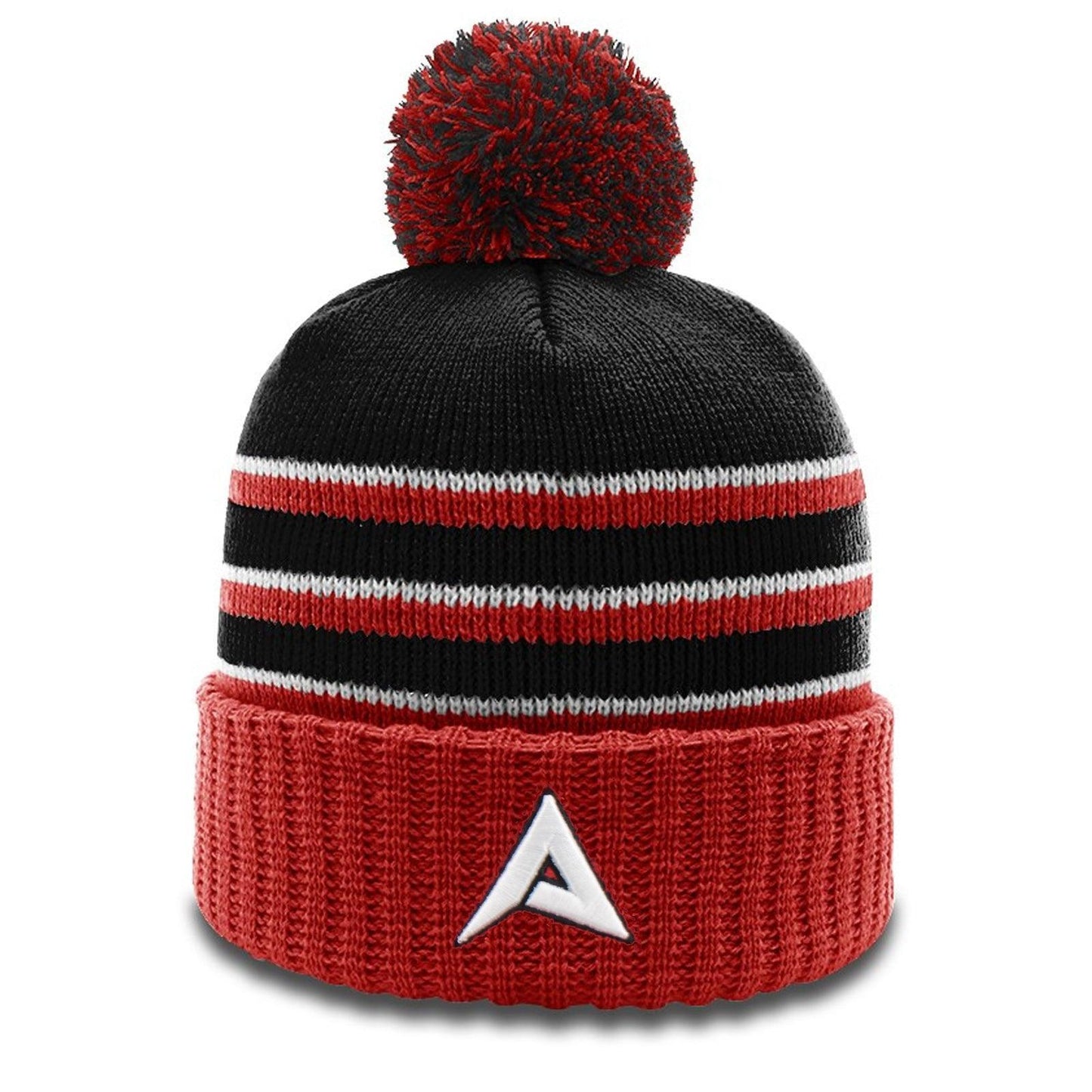 Anarchy New Logo Beanie #134 with Pom (Black/Red/White) – Product View | Smash It Sports