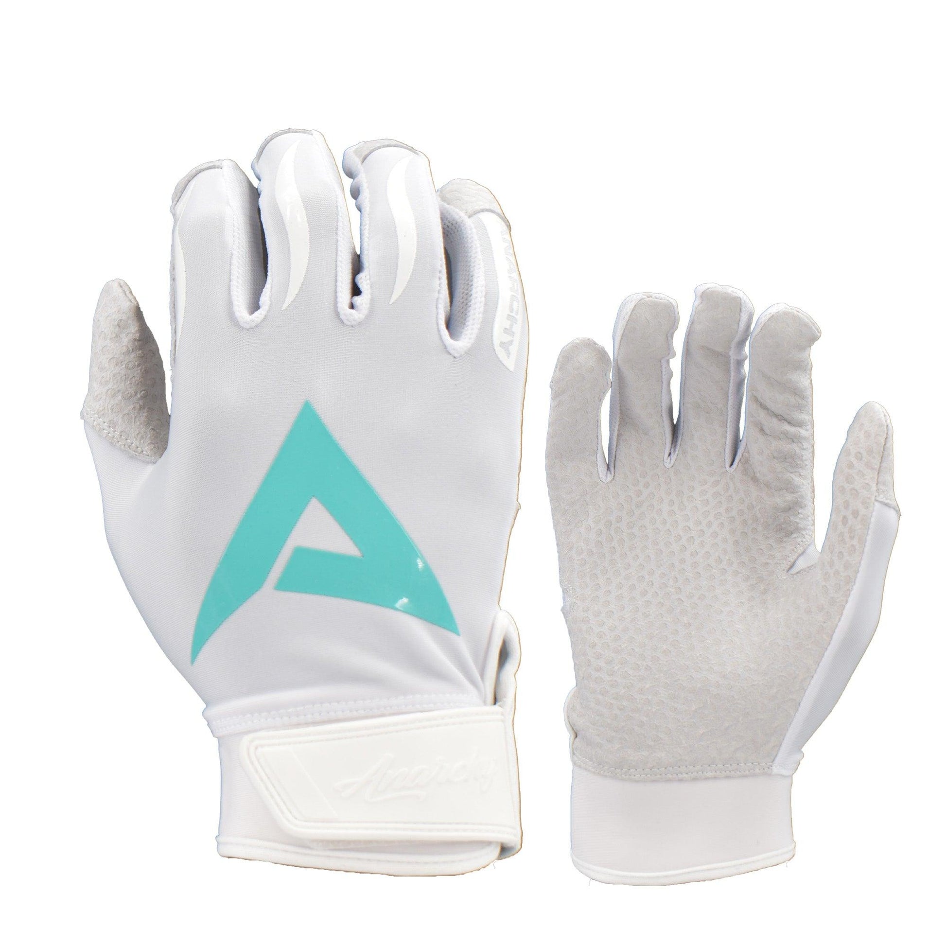 Anarchy Pro Grip Batting Gloves - Whiteout - Mint - Smash It Sports