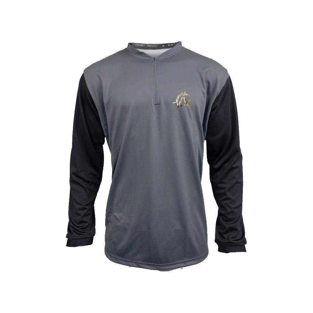 Anarchy Silver Foil Logo Quarter Zip Pullover - Charcoal/Black – Primary View | Smash It Sports