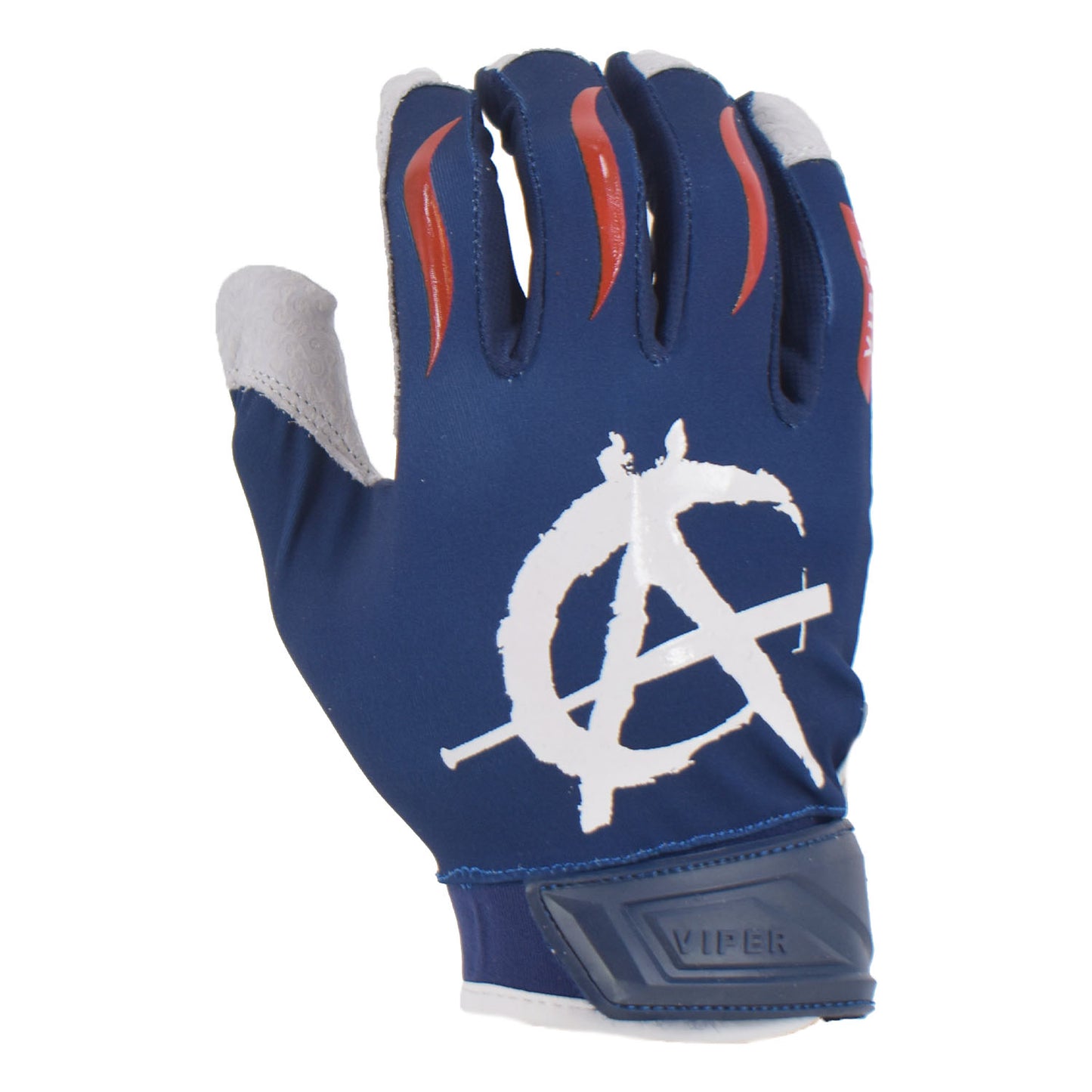 Viper Lite Premium Batting Gloves Leather Palm - Anarchy Edition Navy/Red/White