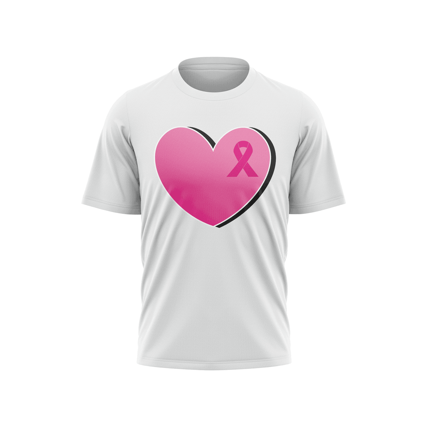 Breast Cancer Awareness Short Sleeve Shirt - Heart Ribbon - Smash It Sports