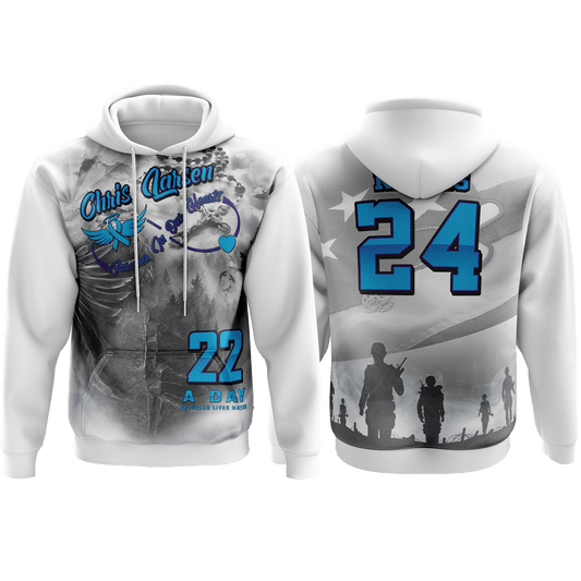 22 a Day Veterans Lives Matter Chris Larsen Hoodie (Customized Buy-In) - Smash It Sports