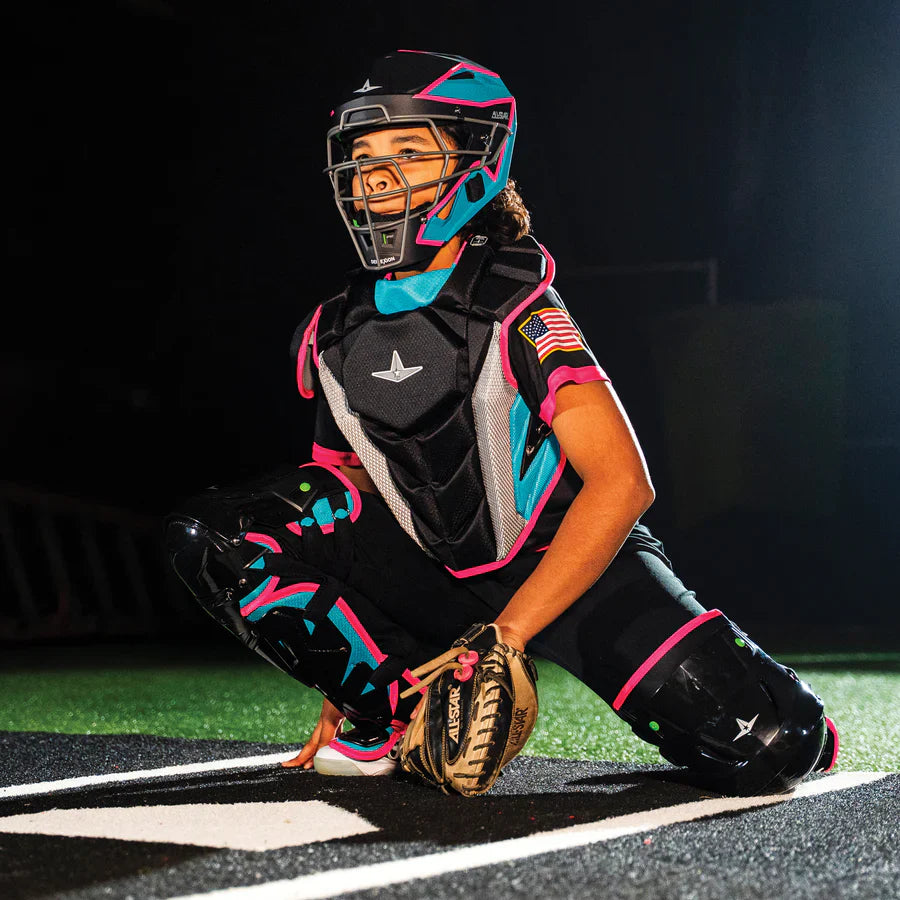 All-Star MVP-Pro Short Fuse Series Catchers Set - Miami Nights (Adult/Intermediate/Youth) – Product View | Smash It Sports