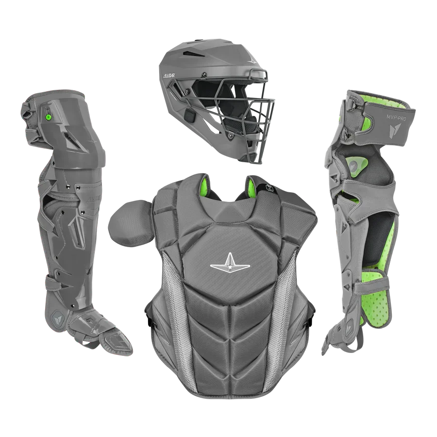 All-Star MVP-PRO Series Youth Catchers Set - Solid Colors – Product View | Smash It Sports | cage, padding, matte