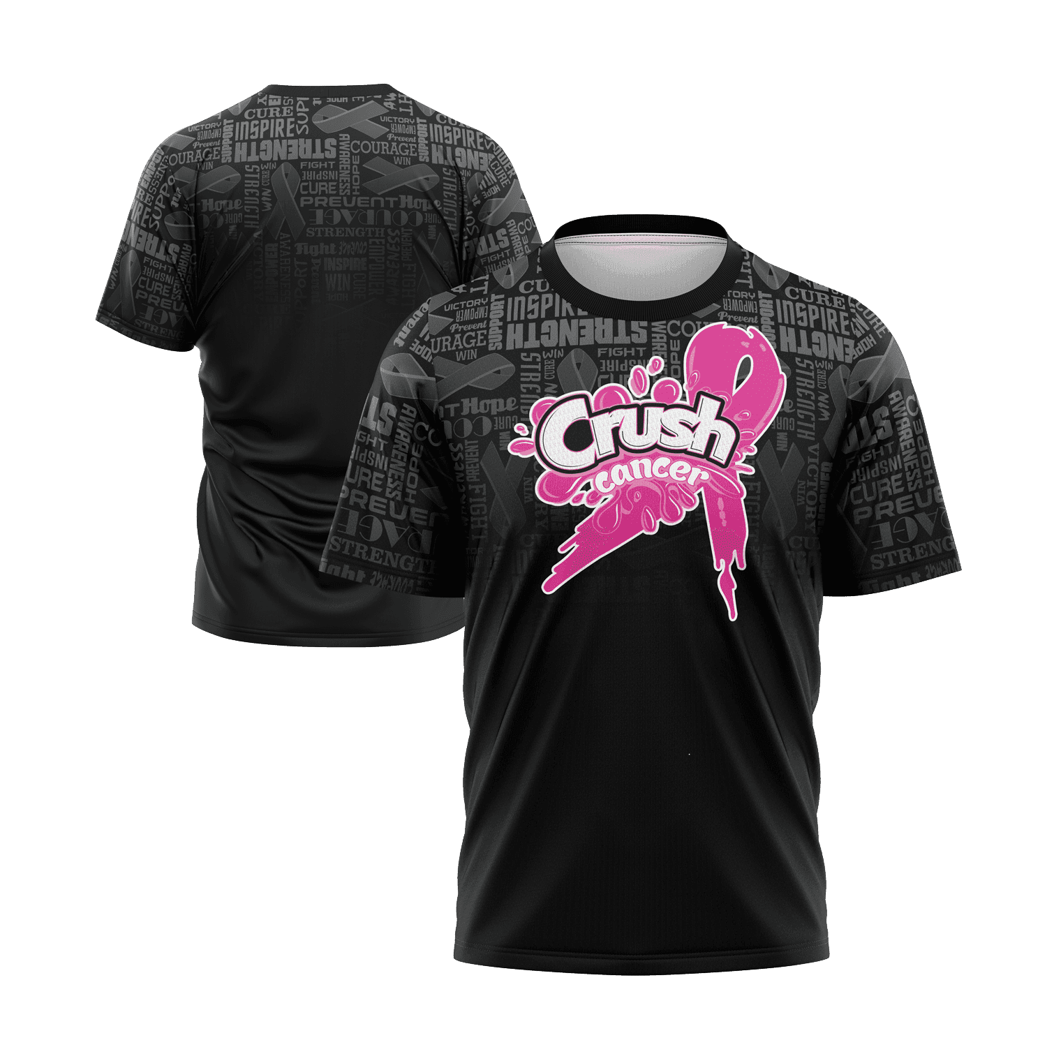 Crush Cancer Short Sleeve Shirt - Breast Cancer – Specs Overview | Smash It Sports | premium