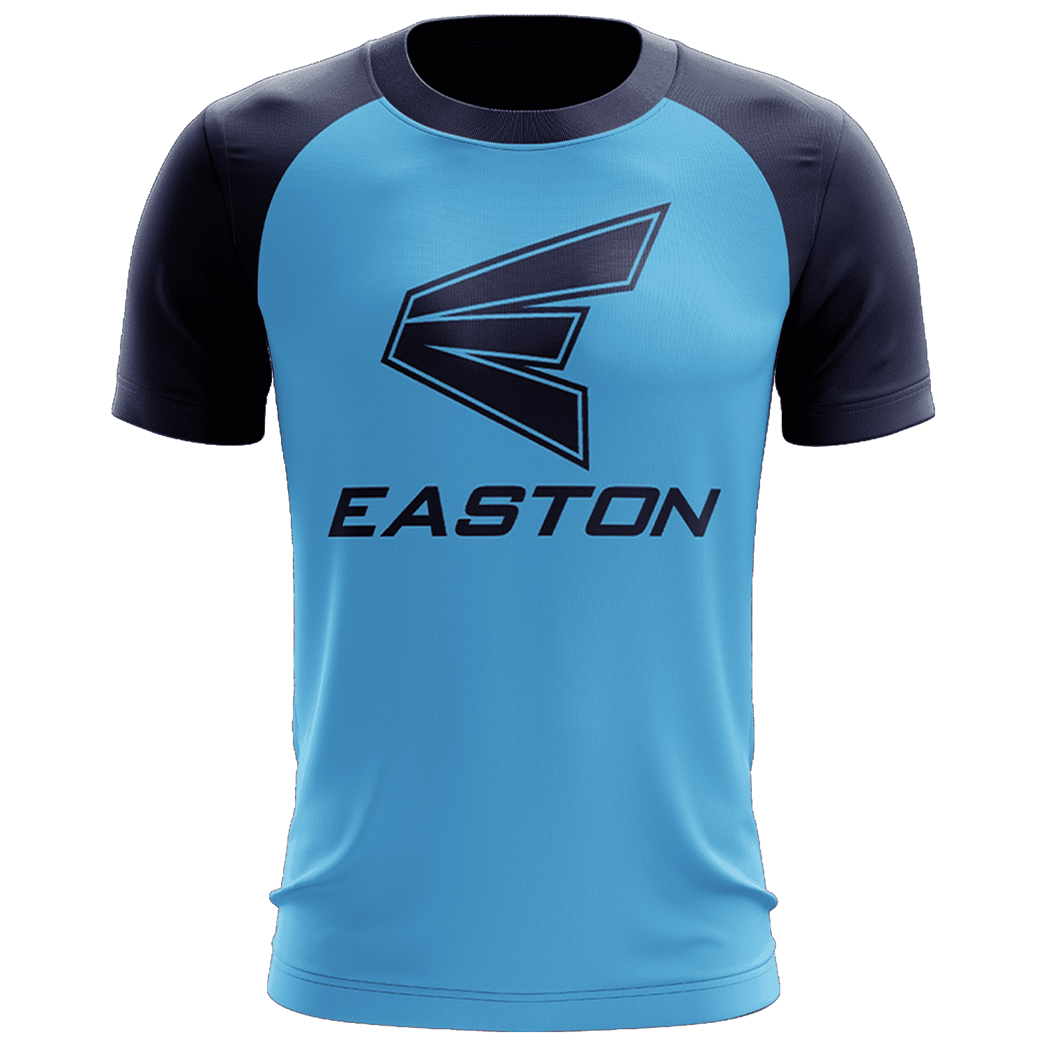 Easton EVO-Tech Short Sleeve Shirt - Carolina/Navy Flying E Logo – Specs Overview | Smash It Sports | Your, EVO-Tech, Made