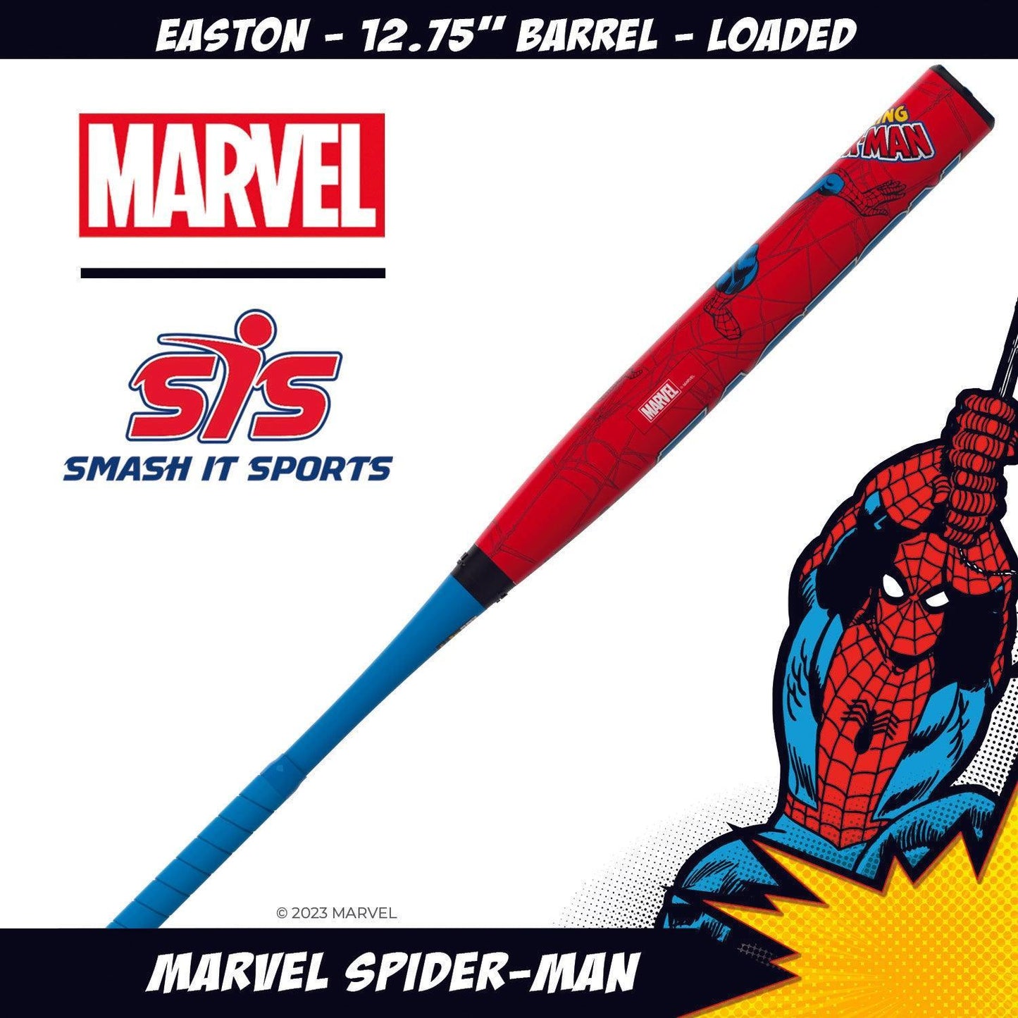 Easton Marvel Spider-Man 12.75" 2PC Loaded USSSA Slowpitch Softball Bat ESU3SPDL – Fourth View | Smash It Sports