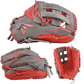 Easton Small Batch No. 72 LHT Slowpitch Softball Glove - Grey/Red – Specs Overview | Smash It Sports | leather, cowhide, pro
