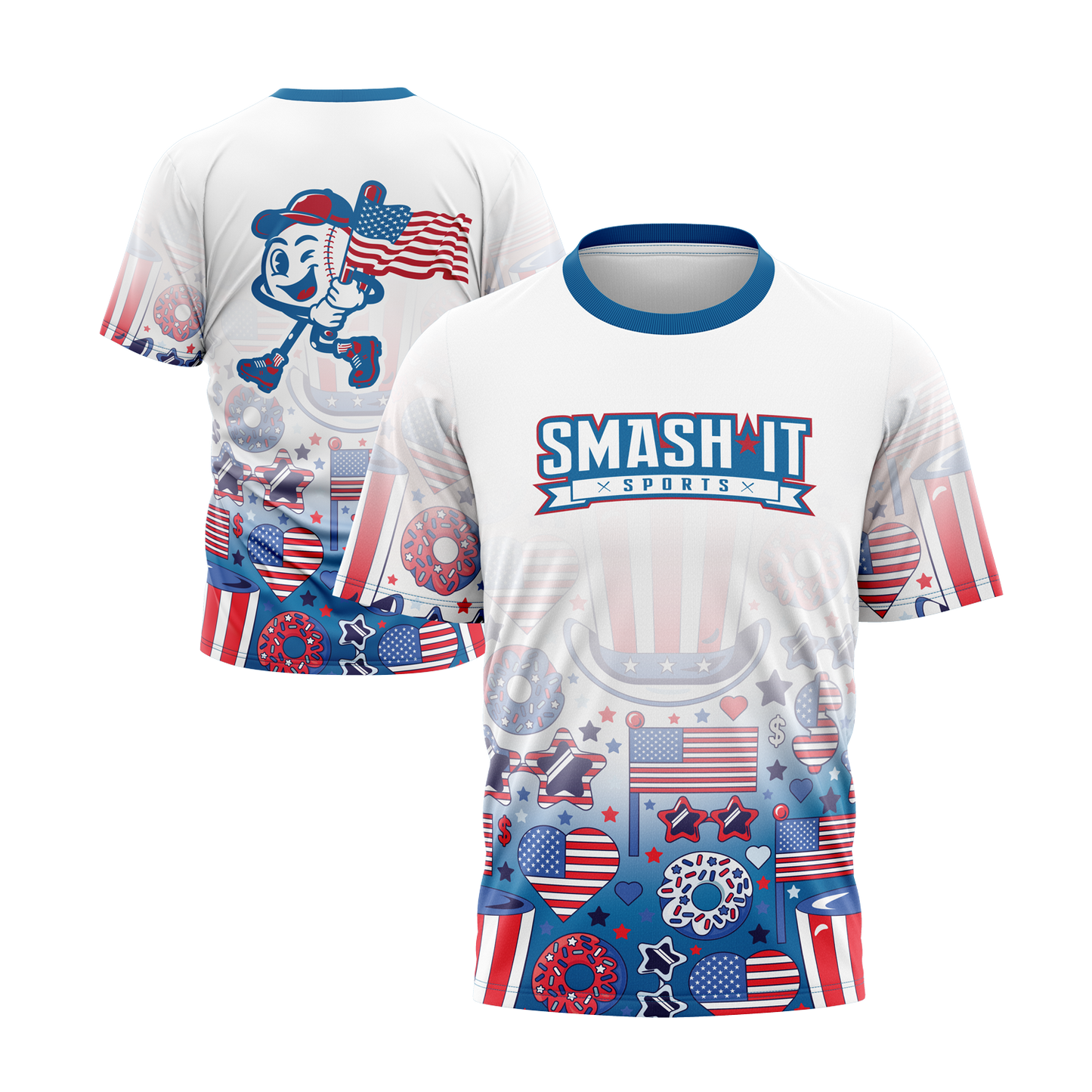 Smash It Sports Short Sleeve Shirt - Americana Party – Specs Overview | Smash It Sports | premium