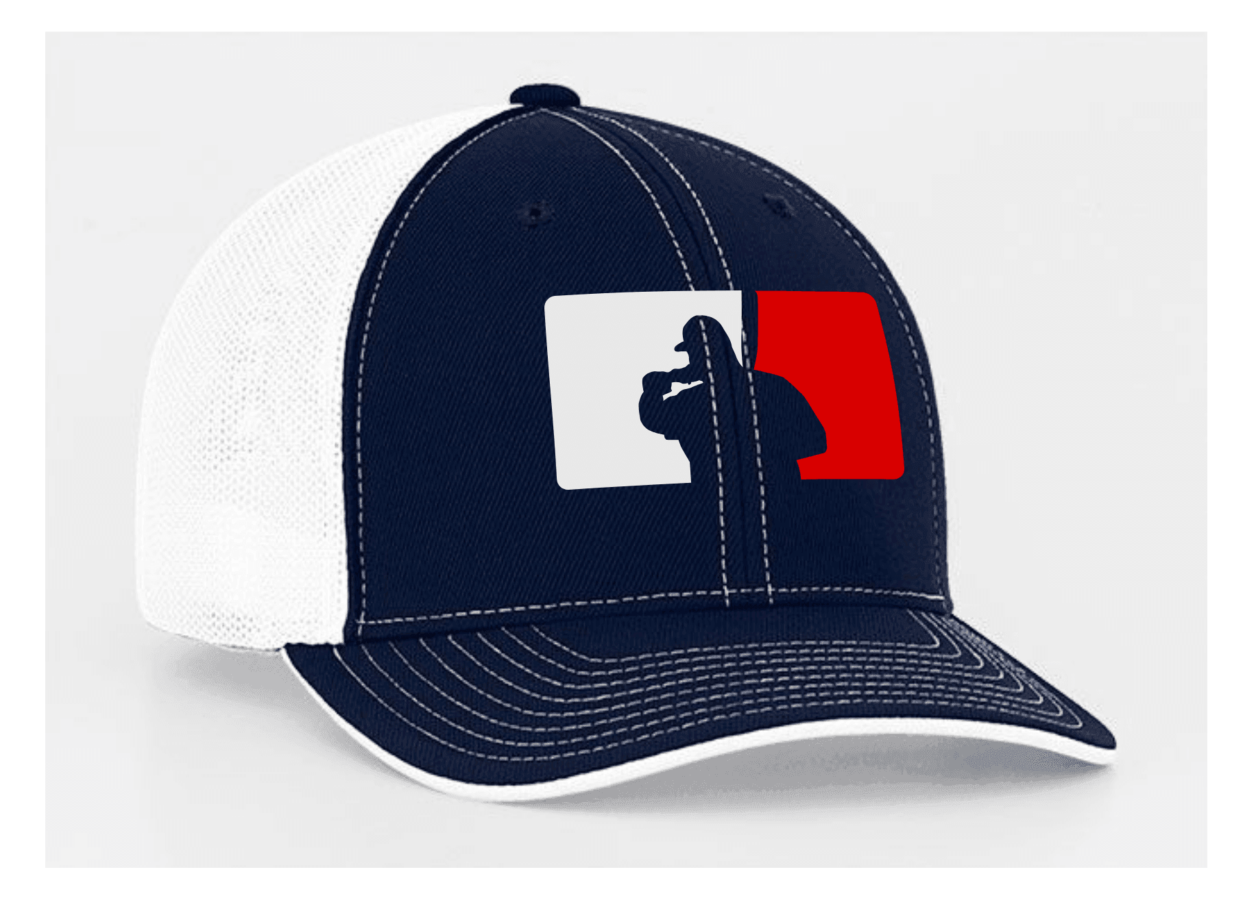 Fat Guy BP Fitted Hat - 404M (Navy/White/Red) - Smash It Sports