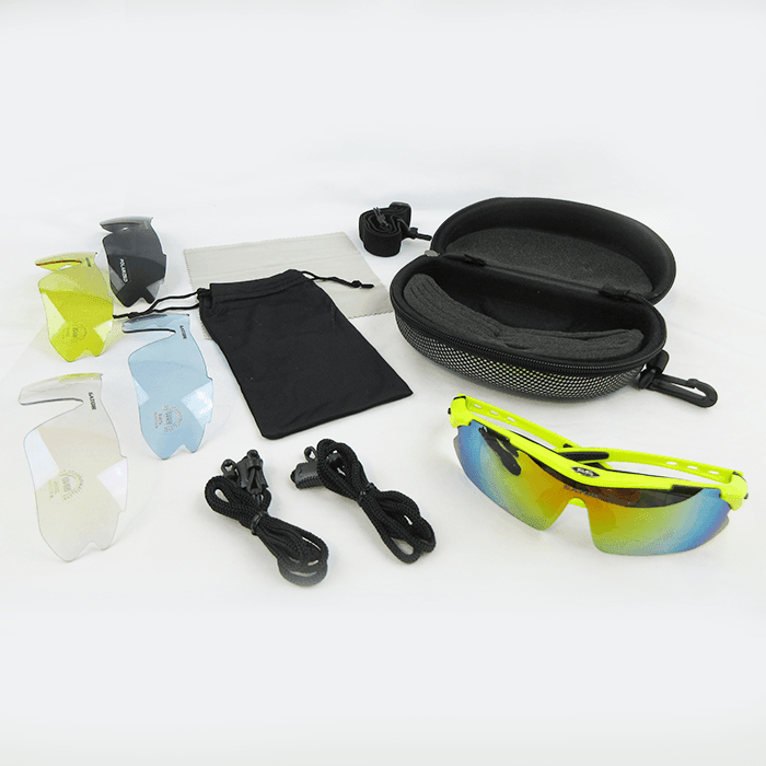 Gator Gear Multi-Lens Sunglasses Kit - Neon Yellow (w/ Prescription Lens Insert) – Specs Overview | Smash It Sports
